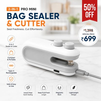 2-in-1 Mini Heat Sealer & Cutter | Limited Time 50% OFF